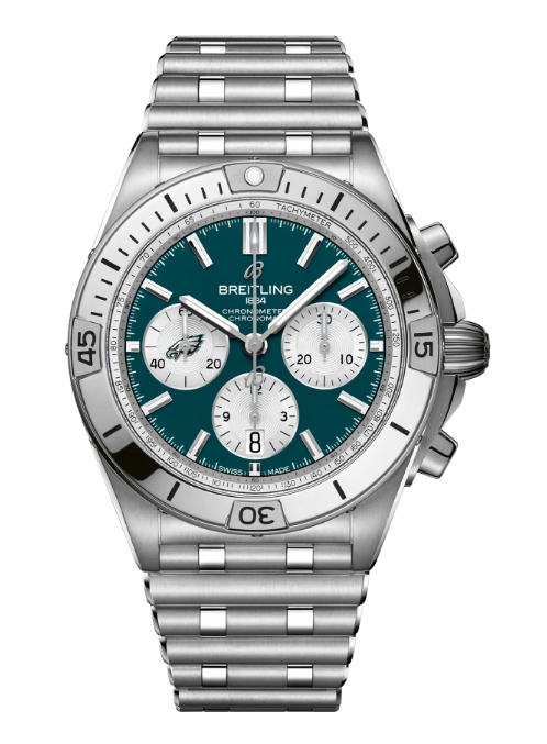 Review Breitling CHRONOMAT B01 42 NFL PHILADELPHIA EAGLES EDITION Replica watch AB01342B1L4A1